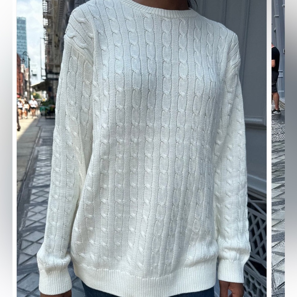 Brandy Melville BRIANNA COTTON CABLE KNIT SWEATER